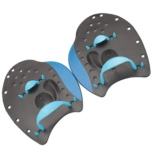 Instant Buy Swimming Paddles Hand Paddles Swim Training Gloves Fit Workout Fitness Gear for Swimming Beginners Kids Adults Blue M Hand Web