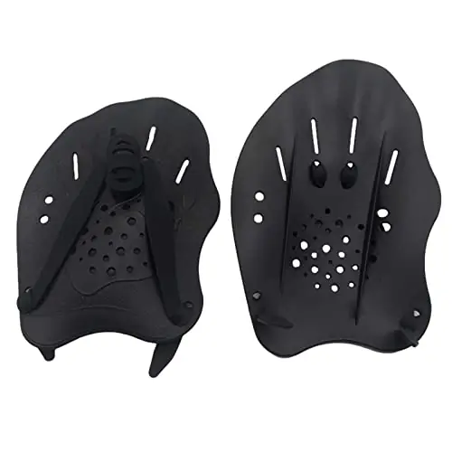 Premium Swimming Paddles Hand Swim for Women Men Teens Swim Training Hand Paddles with Adjustable Straps/260 ( Color : Black )