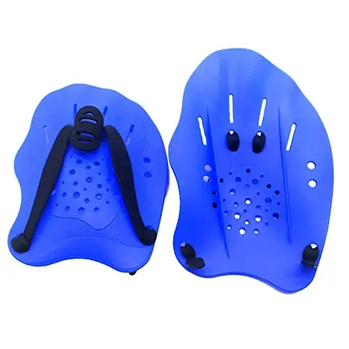 Best Price Swimming Paddles Hand Swim for Women Men Teens Swim Training Hand Paddles with Adjustable Straps/260 ( Color : Blue )