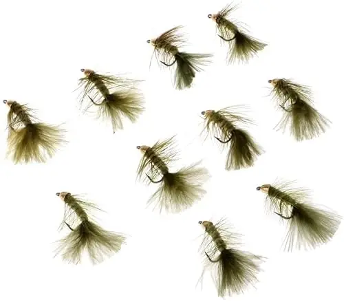 10pcs Sinking Wooly Bugger Flies Olive Wet Trout Salmon Flies W/Single Hook Professional Process Place Order