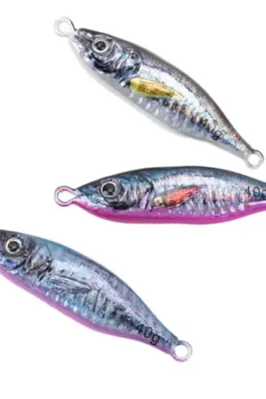 3Pcs Metal Jig Lure Slow Shore Hard Bait Dazzling Eye Catching Laser Paint 40g Long Distance Casting for Freshwater Fishing Certified