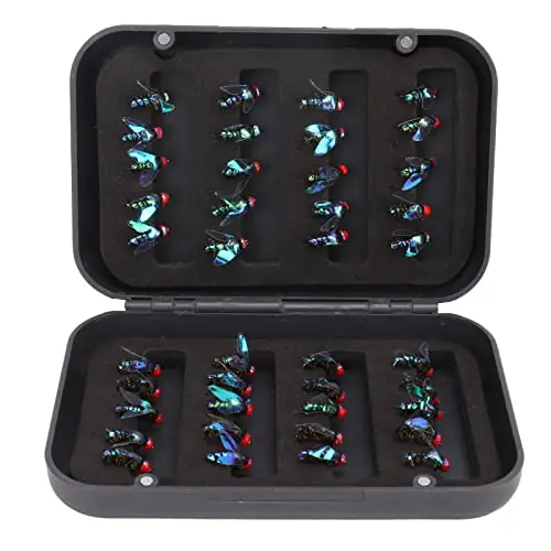 40Pcs Fly Fishing Lures Bait with High Carbon Steel Hook Trout Bass Fishing Kit Storage Box Certified