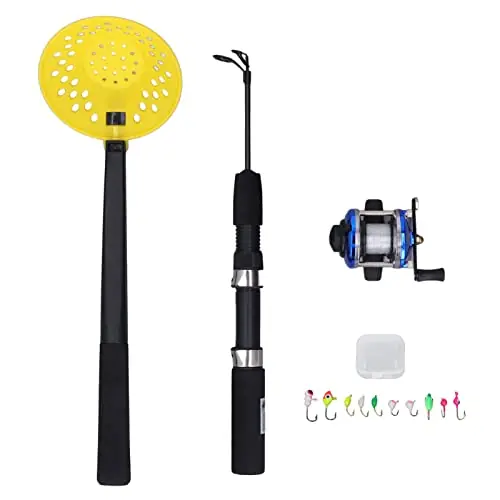 Place Order 50cm Ice Fishing Rod and Reel Combos, Ice Fishing Pole with Complete Kits Jig, Hooks Soft Lures Spoon, Carbon Fiber Fishing Rod with Reel Hooks Spoon Storage Box for Winter Outdoor