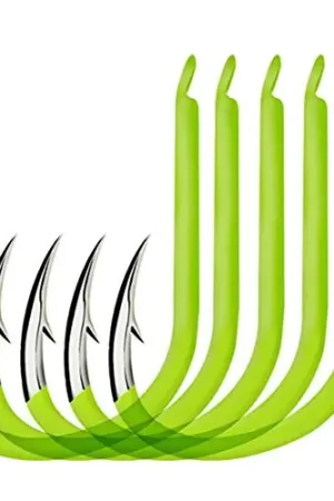 50pcs Luminous Fishing Hooks Fishhooks Accessories Lures Carbon Steel Fishing Jigs #8 / #9 / #10 / #11 / #12 for Saltwater Fishing(Without hole-13) Grab Now