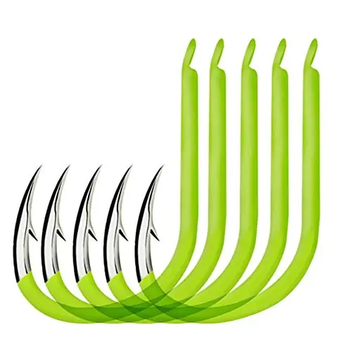 50pcs Luminous Fishing Hooks Fishhooks Accessories Lures Carbon Steel Fishing Jigs #8 / #9 / #10 / #11 / #12 for Saltwater Fishing(Without hole-13) Grab Now