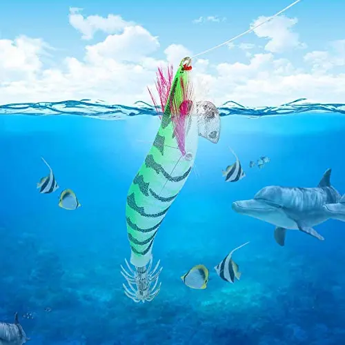 Cheap 5pcs Luminous Squid Jig with Rapid Sinking Style for Dark Environment Fishing 13cm ABS Plastic Tackle Hooks for Night Fishing