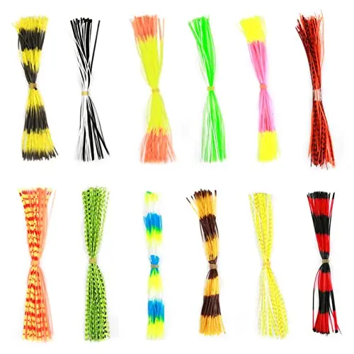 600 Strands Soft Silicone Lure Skirts Accessory for DIY Spinnerbaits Jig Lure Viral