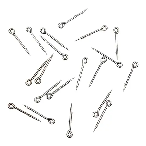 Almencla 20Pcs Barbed Fishing Hooks Fishing Hooks Lure Spikes Connector Fishing Rings Fishhooks Beak Lure Holder Hooks for Freshwater Certified