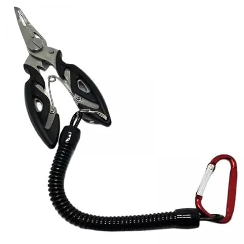 Time-Limited Almencla 3X Lightweight Fishing Pliers Hook Remover Multifunctional Tackle with Lanyard Split Pliers Tool Fishing Gear Accessories Gift for Men, 12.5cmx4.6cm, Black