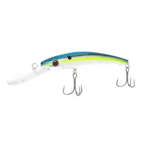 Holiday Sale Bill Lewis Fishing Lipless Lifelike Trolling Precise Walleye Crankbait with Two Large Mustad Triple Grips, Sexy Chrome