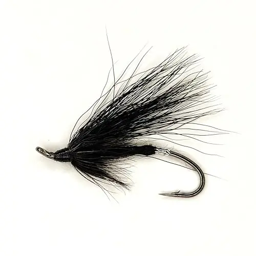 Black Silver Salmon Fly – Size #4 – Premium Hand-Tied Salmon Flies for Fly Fishing – Great for Atlantic Salmon, Steelhead, COHO (Silvers), Chinook (Kings) Sockeye (Reds). Factory Price