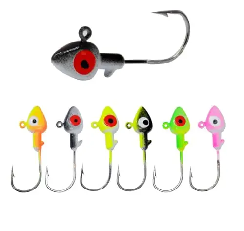 Cuoyuqie 20pcs Colorful Crappie Jig Heads Weighted Lures Swimbait Jig Hook 1/8oz Affordable