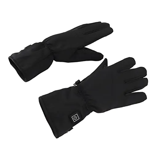 DAUERHAFT Insulated Heated Gloves, Touch Screen Easily 3 Gears Adjustment Nylon Graphene Electric Heated Gloves Waterproof Breathable Black for Fishing Same Day Shipping