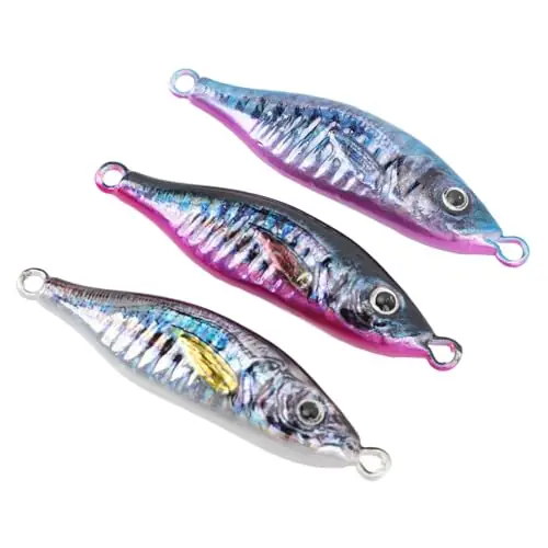Drfeify 3Pcs Fishing Lure,Durable Metal 3D Spray Printing Casting Jig Lure Hard Bait Fishing Accessories Final Sale