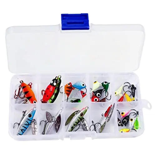 dsbdrki Ice Fishing Jigs Artificial Bait Fishing Lures Vertical Lures for Winter ice Jigging 27PCS Fish Hook Latest