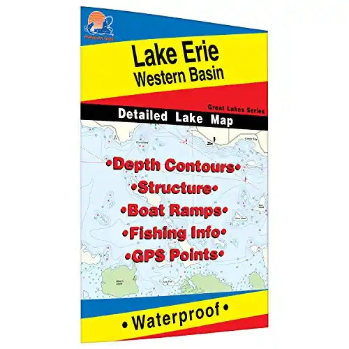 While Supplies Last Erie Fishing Map, Lake-Western Basin Fishing Map, Lake Fishing Map