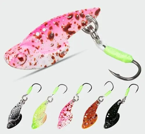 KTGCOZS Pack of 5 Mini Metal Blade Fishing Lures Hard VIB Crank Bait Sinking Hook Kit Mega Sale