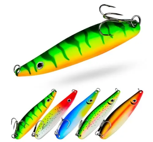 KTGCOZS Pack of 5 Spinnerbait Spoon Bait Metal Crankbait Fishing Lures Blade Bass Hassle-Free Returns