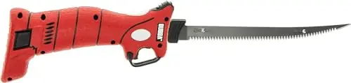 Li-Ion Cordless Electric Fillet Knife with Non-Slip Grip Handle, 4 Ti-Nitride S.S. Coated Non-Stick Reciprocating Blades, Charger and Case for Fishing Premium