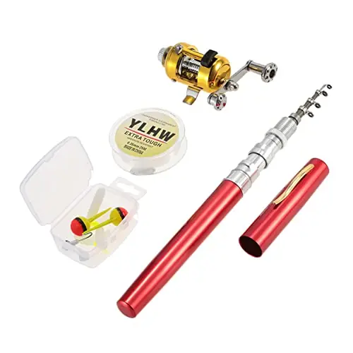 losipoka Pen Fishing Rod Rod and Reel Combo Telescopic Fishing Kit with Lure Barrel Swivel Telescopic Fishing Rod ice Fishing Starter kit Fishing Rod Reel Combo Fishing Reel Pocket Fishing Rod Cheap