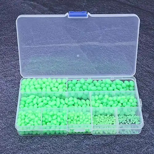Luminous Fishing Beads Variety Pack Glows in The Dark – 900 Pcs Nonslip Tackle Tools for Saltwater Freshwater and Deep Water Fishing Fresh Stock