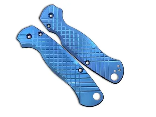 Big Sale Metonboss Blue anodized FRAG milled Titanium scales for Spyderco Paramilitary 2 PM2