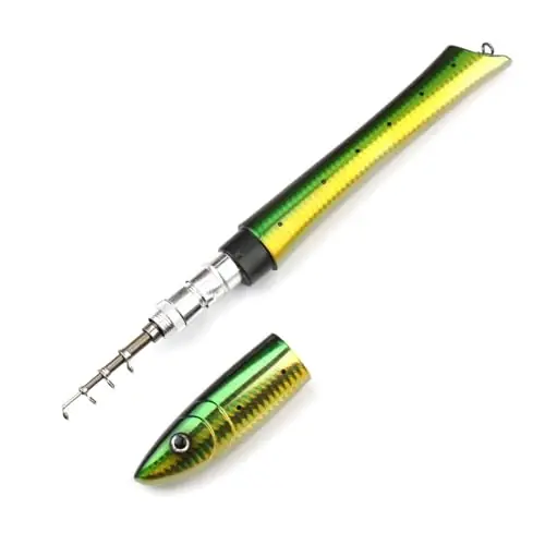 Luxury Mini Pen Fishings Rod Portables Fish Shaped Telescopic Spinnings Rod Castings Fishings Poles Sea Ice Fishings Poles Lightweight Pocket Fishings Poles
