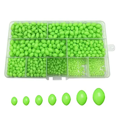 NUEAYMS 900pcs Oval Shaped Luminous Fishing Beads Floating Lures 7×10/6×10/6×8/5×8/5×7/4×5/3x4mm Fishing Bead Fishing Tackles Fishing Tackle Box One Day Deal