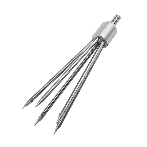 Reduced Price Oedema Fishing Gaffs Metal Fishing Harpoon 150mm Length, M8 Thread Fishing Barbed Spear