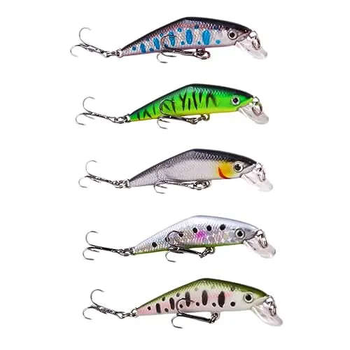 Outanaya Fishing Lures 5pcs Fake Bait Simulation Striped bass Tool Fishing Accessories Fishing Supplies Bait Bionic Fishing bass Bait Fishing Accessories Slow Sinking Swim Bait Top Pick