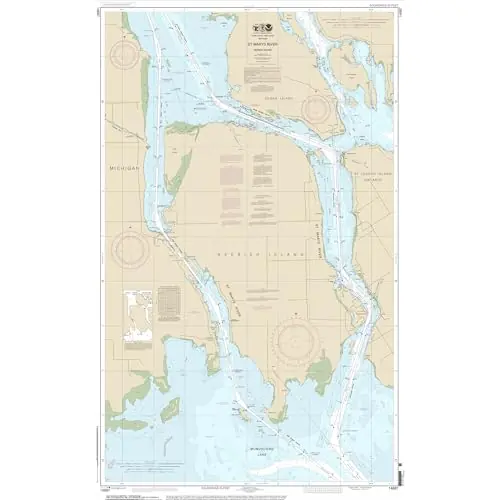 Modern Paradise Cay Publicatoins, Inc. Historical NOAA Chart 14887: St Marys River – Neebish Island – Print on Demand – Historic Version or Updated NCC