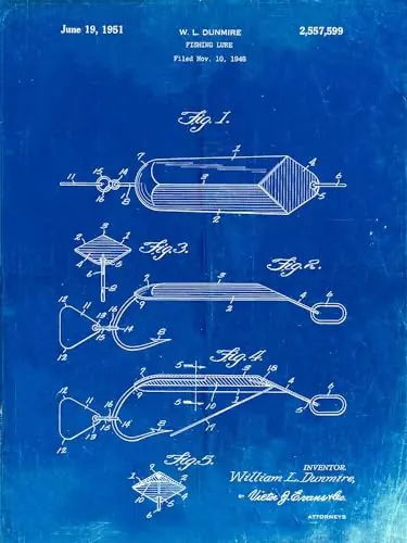 PP420-Faded Blueprint Spoon Fishing Lure Poster Poster Print – Cole Borders (18 x 24) Free Shipping