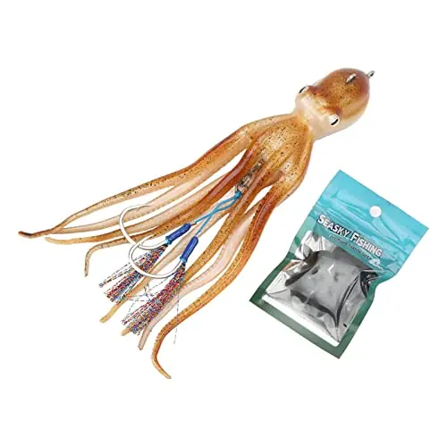 Hassle-Free Returns Qcwwy HighQuality Octopus Jigs with Ink Tablets, Thick Simulated Squid Tentacles Attract Big Fish, Perfect for Saltwater Fishing, Qcwwyzt5uef04wh