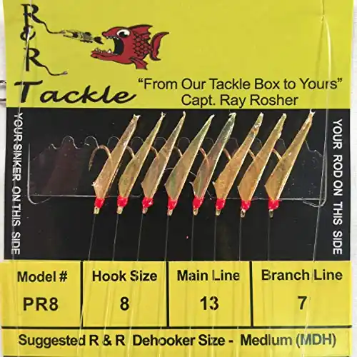 Popular R&R Tackle PR-8 Sabiki Rig, Pilchard red
