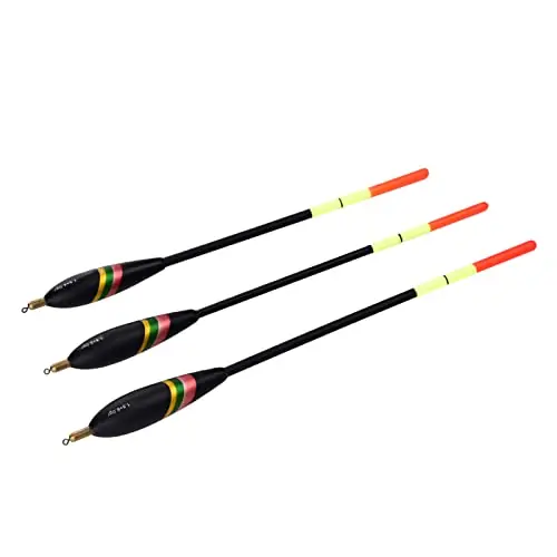Respicefinem 3Pcs 1.5+6g 1.5+5g 1.5+4g Wooden Fishing Floats Set Durable Bobbers Tackle Accessory for Different Types of Fishing Top Pick