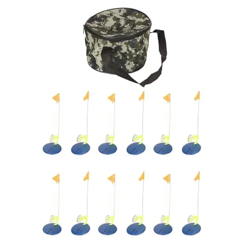 While Supplies Last RiToEasysports 6 Set Ice Fishing Tip Ups,Ice Fishing Tip Up Flag Indicator Flag Winter Fishing Supplies with Storage Bag for Ice Fishing