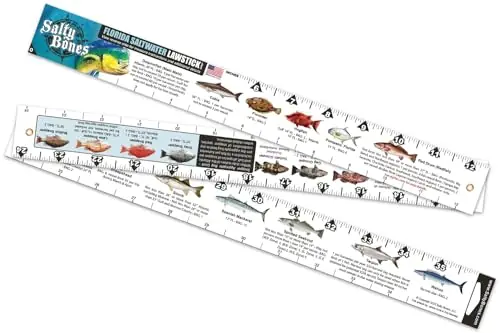 Mega Sale Salty Bones Florida Saltwater Lawstick – Double-Sided 36″ Folding Fishing Ruler with Florida’s Atlantic and Gulf Guidelines – Made in The USA – Newest Version