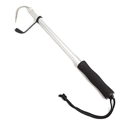 Shop Now Sanchezeo Retractable Stainless Steel Telescopic Sea Fishing Spear Hook Tackle Suitable for All Kinds of Heavyweight Fish Active, white & black