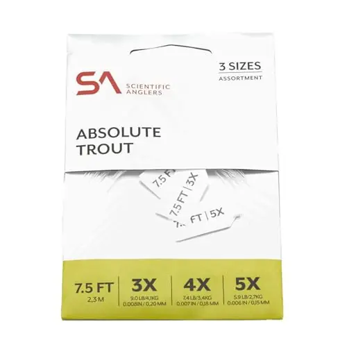 Scientific Anglers Absolute Trout Leader Assortment 7.5 ft Clear 3X, 4X, 5X Best Choice