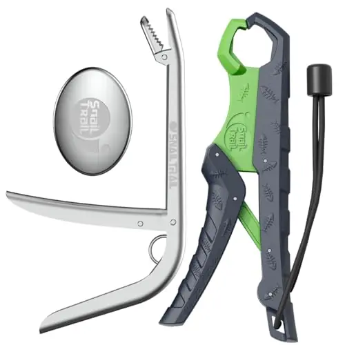 Low Price SNAIL TRAIL 7.5″ Floating Fish Lip Gripper & 7.5″ Fish Hook Remover & Odor Removal Tool Kit, Fishing Dehooker, Stainless Steel Unhook Plier, Trout Bait Retriever Accessories