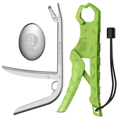 SNAIL TRAIL 7.5″ Floating Fish Lip Gripper & 7.5″ Fish Hook Remover & Odor Removal Tool Kit, Fishing Dehooker, Stainless Steel Unhook Plier, Trout Bait Retriever Accessories Secure Checkout