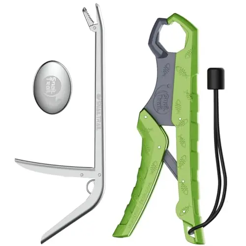 SNAIL TRAIL 9″ Floating Fish Lip Gripper & 11.5″ Fish Hook Remover & Odor Removal Tool Kit, Fishing Dehooker, Stainless Steel Unhook Plier, Trout Bait Retriever Accessories Express Delivery