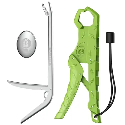Deal SNAIL TRAIL 9″ Floating Fish Lip Gripper & 11.5″ Fish Hook Remover & Odor Removal Tool Kit, Fishing Dehooker, Stainless Steel Unhook Plier, Trout Bait Retriever Accessories