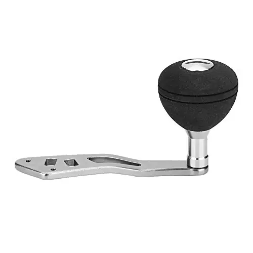 Solid Metal Fishing Reel Rocker Handle with EVA Grip, Convenient Installation for Various Reels, Suitable for Fishing Enthusiasts, 4.1in Black Handle Luxury