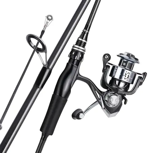 Top Rated Sougayilang Spinning Reel Rod Combo,5.9 ft Two Pieces Poratble Fishing Rod Set with Powerful Fishing Gear 2000 Reel for Freshwater Saltwater