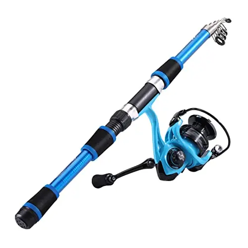 Free Returns Spinning Fishing Combo Rod 1.8M Telescopic Rod High Speed Ratio Fishign Reel Max Drag 2kg Full Fishing Kit Saltwater Freshwater Fishing