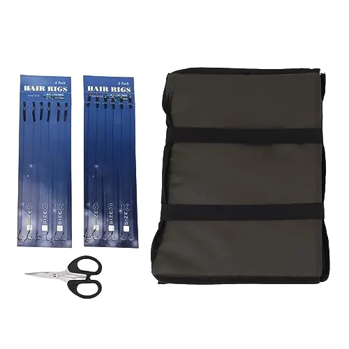 Modern SUNGOOYUE Fishing Tackle Set, 3 Layer Foldable Sponge Unhooking Pad with Stainless Steel Scissors 12pcs Hooks Combo, Ideal Fishing Accessories