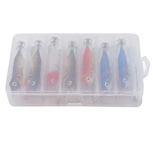 Genuine TANIQIACA LED Glowing Luminous Wood Shrimp Bait Gourd Shaped 8cm Artificial Fishing Lures with Ringing Beads
