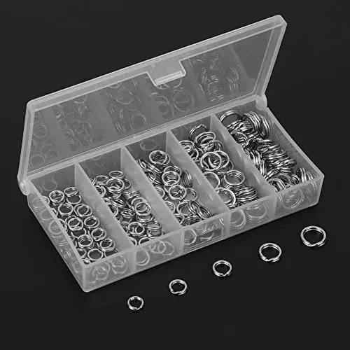 Tgoon Double Split, Fishing Accessory High Strength Fishing Double Split Set Stainless Steel Lightweight with Plastic Case for Freshwater Anglers Warranty Included