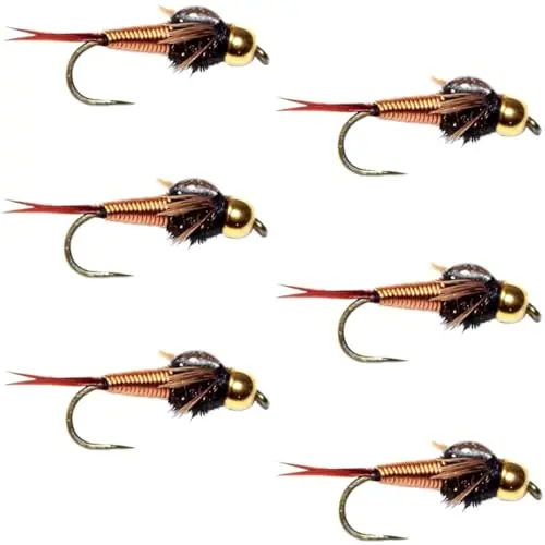 Secure Checkout The Fly Fishing Place Barbless Bead Head Copper John Nymph Fly Fishing Flies – Set of 6 Flies Hook Size 10